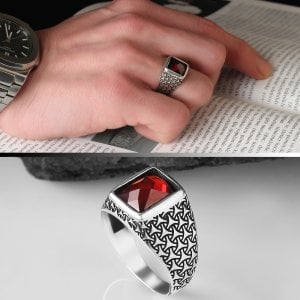 Sade Model Zirkon Taşlı 925 Ayar Erkek Gümüş Yüzük