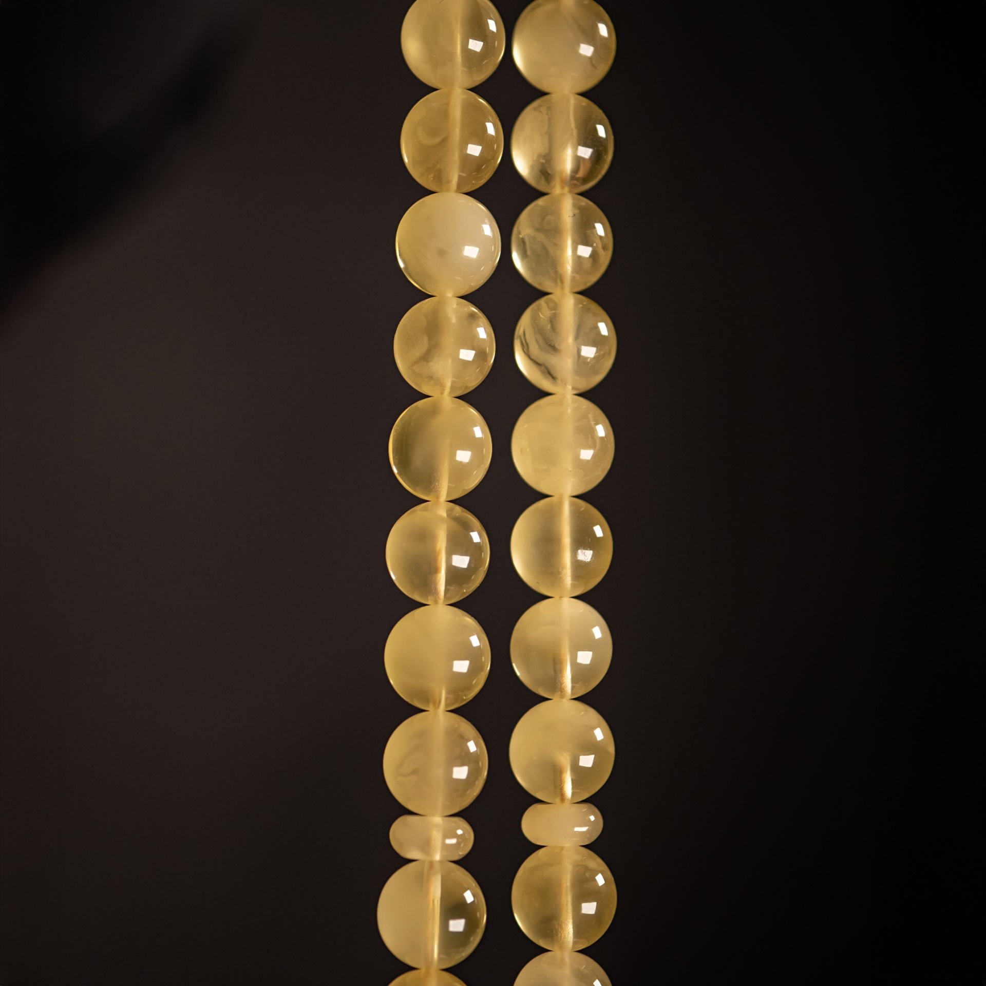 Gümüş Püsküllü Doğal Damla Kehribar Tesbih