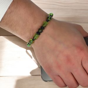 Karayip Damla Kehribar Ve Oniks Taşlı Bileklik