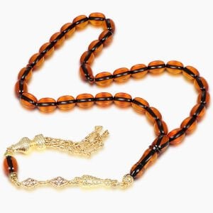 Sıkma Kehribar Tesbih Bafon Püskül