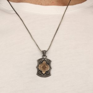 Pusula Model 925 Ayar Gümüş Erkek Kolye