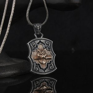 Kurt Başlı 925 Ayar Gümüş Erkek Kolye
