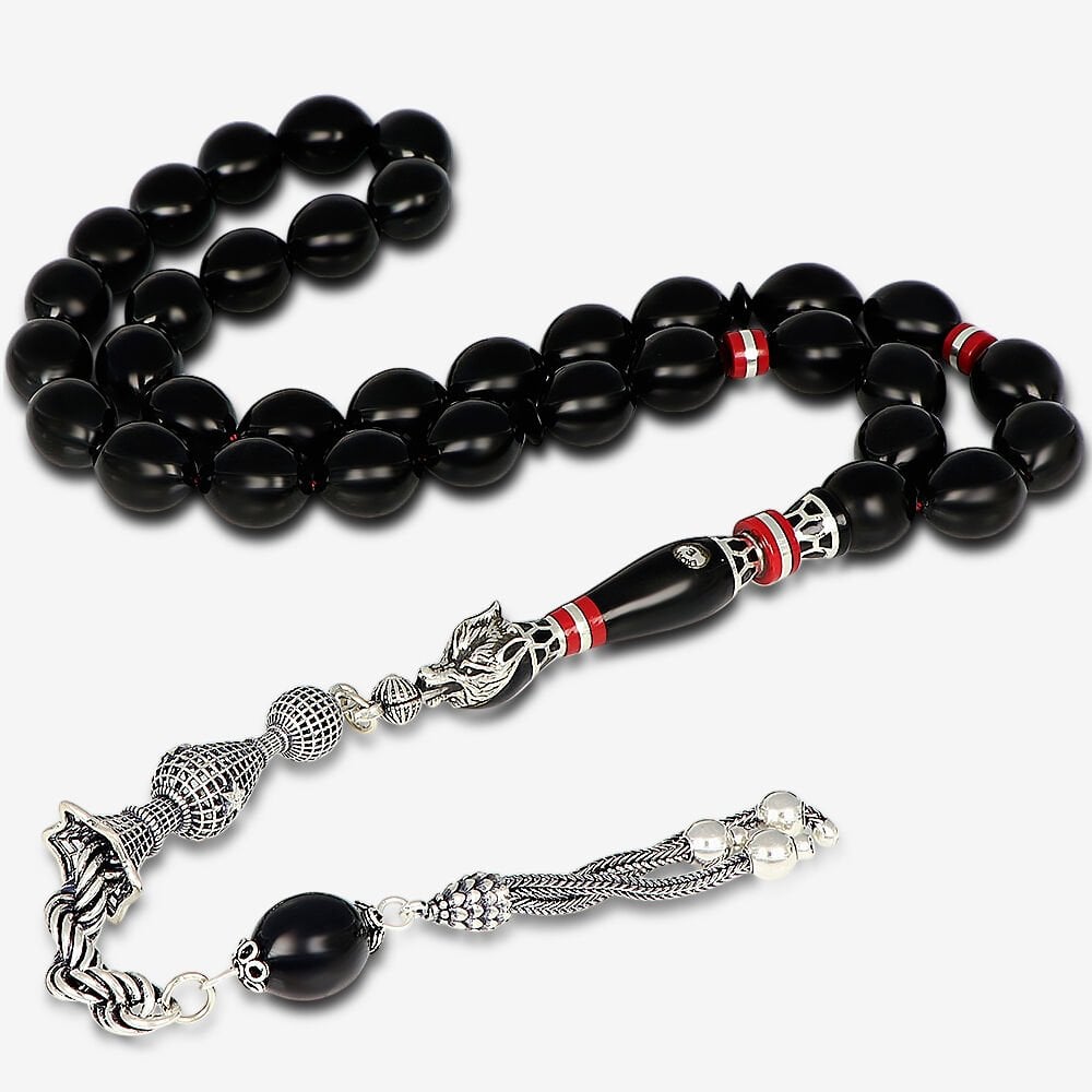 Kurt Başlı Nakkaş İmame El İşi Erzurum Oltu Taşı Tesbih