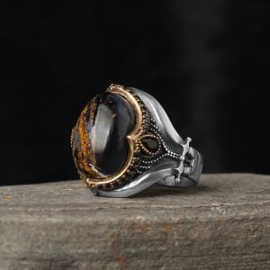 Pietersite Taşlı 925 Ayar Erkek Gümüş Yüzük