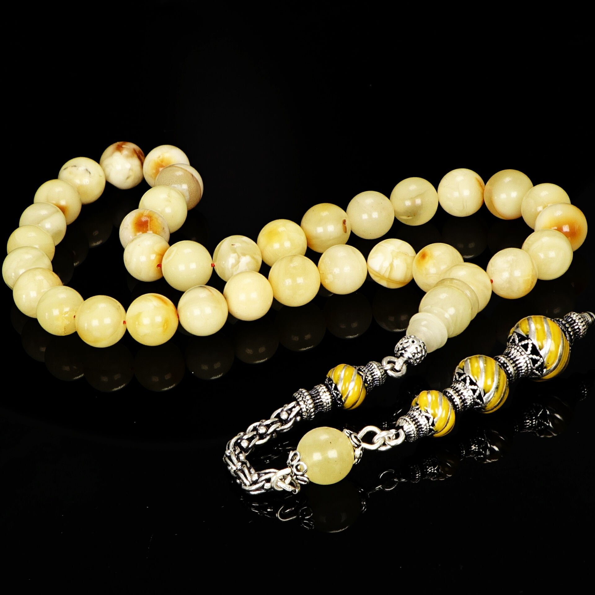 Küre Kesim Doğal Damla Kehribar Tesbih