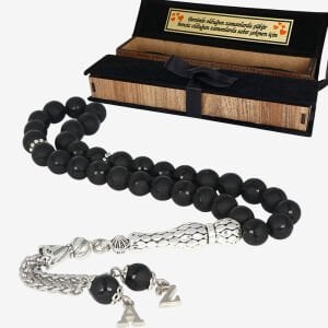 Bafon Püskül Harfli Kutulu Oniks Taşlı Tesbih