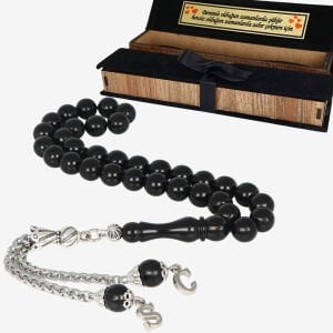 Bafon Püskül Harfli Kutulu Sıkma Kehribar Tesbih