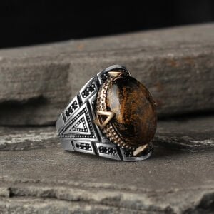 Pietersite  Taşlı 925 Ayar Erkek Gümüş Yüzük