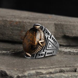 Pietersite  Taşlı 925 Ayar Erkek Gümüş Yüzük