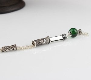 Gümüş Püsküllü Sıkma Kehribar Tesbih