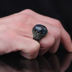Pietersite  Taşlı 925 Ayar Erkek Gümüş Yüzük