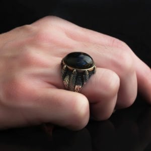Pietersite Taşlı 925 Ayar Erkek Gümüş Yüzük