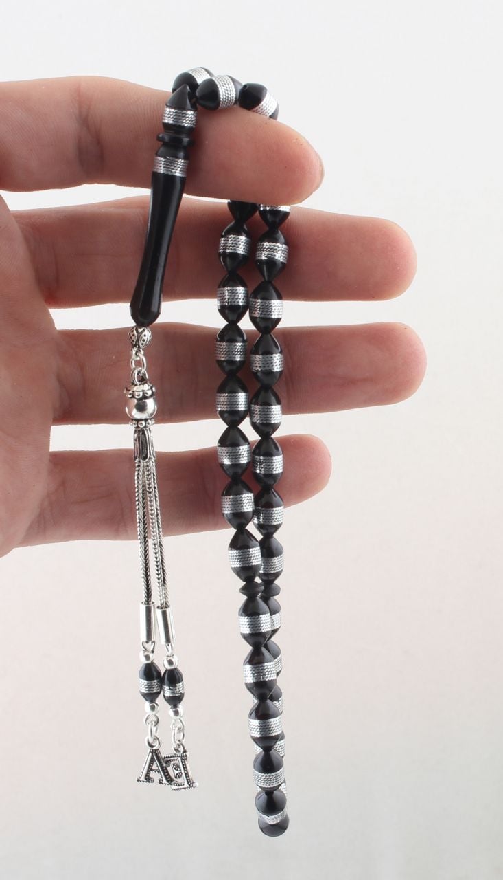 Kuka Tesbih - 925 Ayar Gümüş Harfli Ve Püsküllü