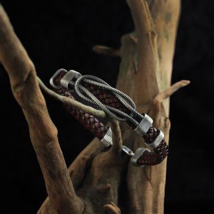 Derili Burgu Model 925 Ayar Erkek Gümüş Bileklik