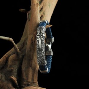 Derili Kutup Yıldızı Model 925 Ayar Erkek Gümüş Bileklik