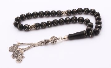 Oltu Tesbih 925 Gümüş Nal-i Şerif Püsküllü