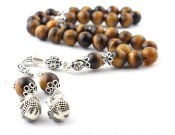 Gümüş Püskül Ve Harfli Kaplangözü Tesbih