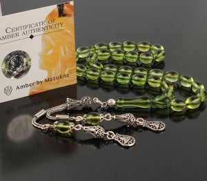 Sertifikalı Orjinal Damla Kehribar Tesbih