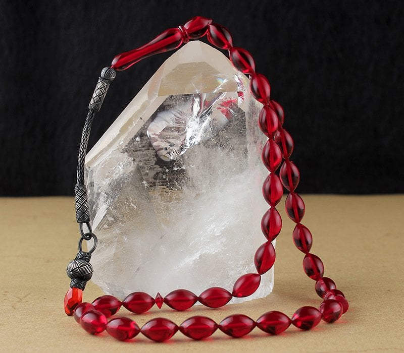 Arpa Kesim Karışık Renk Ateş Kehribar Tesbih