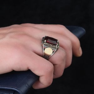 Zirkon Taşlı 925 Ayar Gümüş Erkek Yüzük
