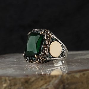 Zirkon Taşlı 925 Ayar Gümüş Erkek Yüzük