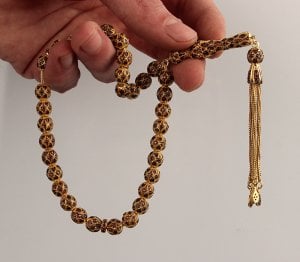 Özel İşçilikli Zirkon Taşlı İşlemeli 925 Ayar Gümüş Tesbih