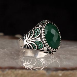 925 Ayar Gümüş Zirkon Taşlı Erkek Yüzük