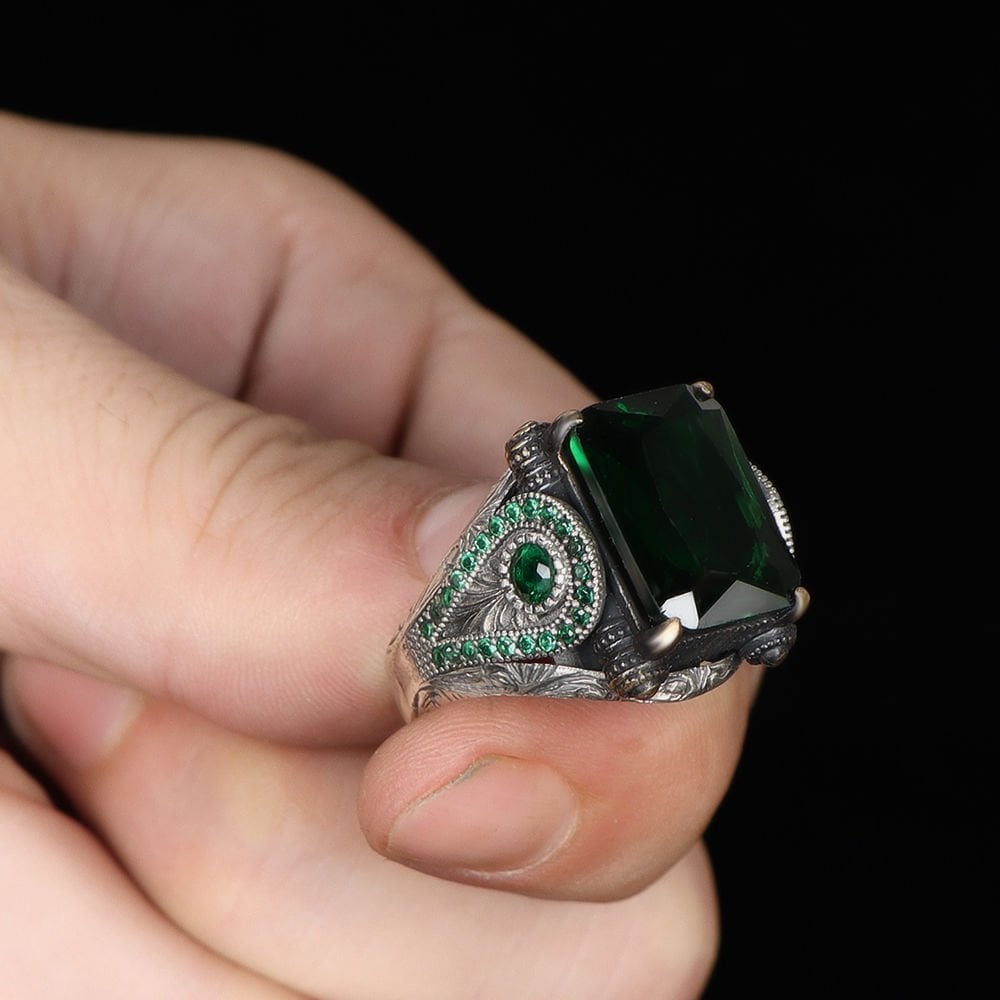 Zirkon Taşlı 925 Ayar Erkek Gümüş Yüzük