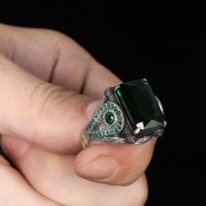 Zirkon Taşlı 925 Ayar Erkek Gümüş Yüzük
