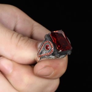 Zirkon Taşlı 925 Ayar Erkek Gümüş Yüzük