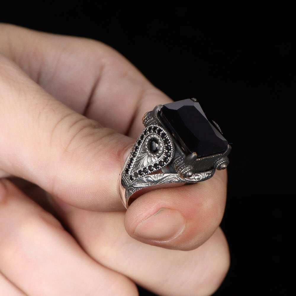 Zirkon Taşlı 925 Ayar Erkek Gümüş Yüzük