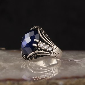 Zirkon Taşlı 925 Ayar Gümüş Erkek Yüzük