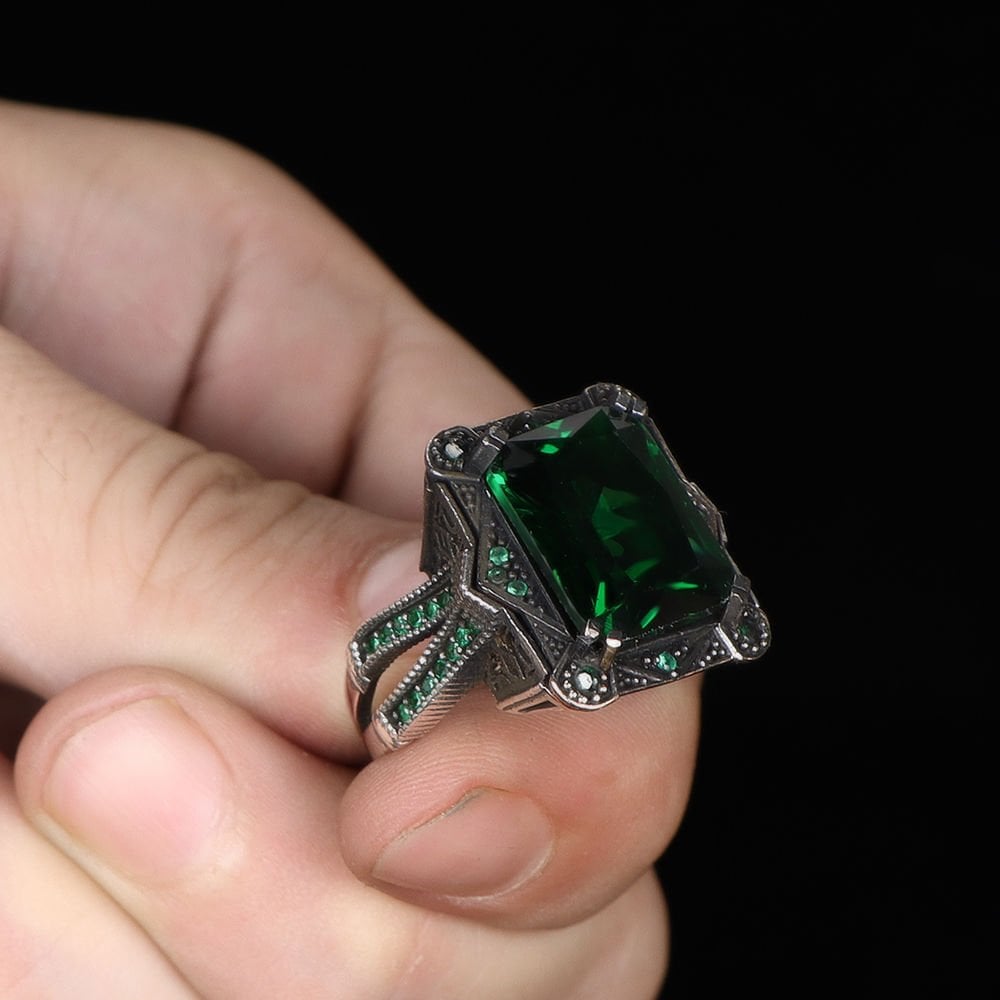 Zirkon Taşlı 925 Ayar Erkek Gümüş Yüzük