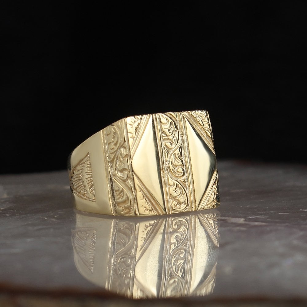 14 Ayar Altın Kaplama Zirkon Taşlı Erkek Yüzük