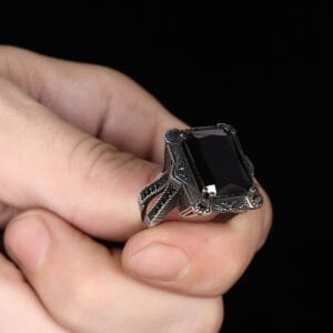 Zirkon Taşlı 925 Ayar Erkek Gümüş Yüzük