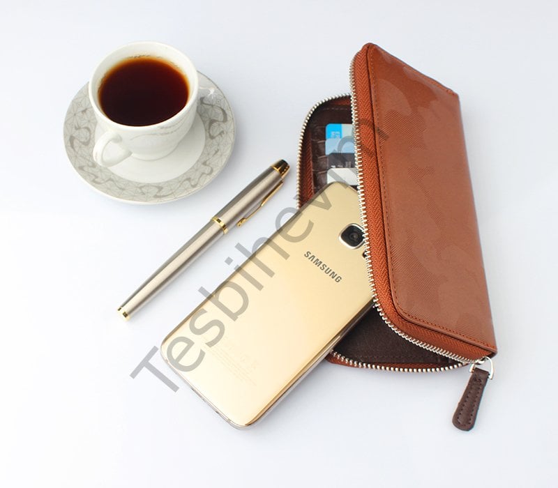 Kamuflaj Desenli Fermuarlı Deri Kartlık ve Telefon Kılıf