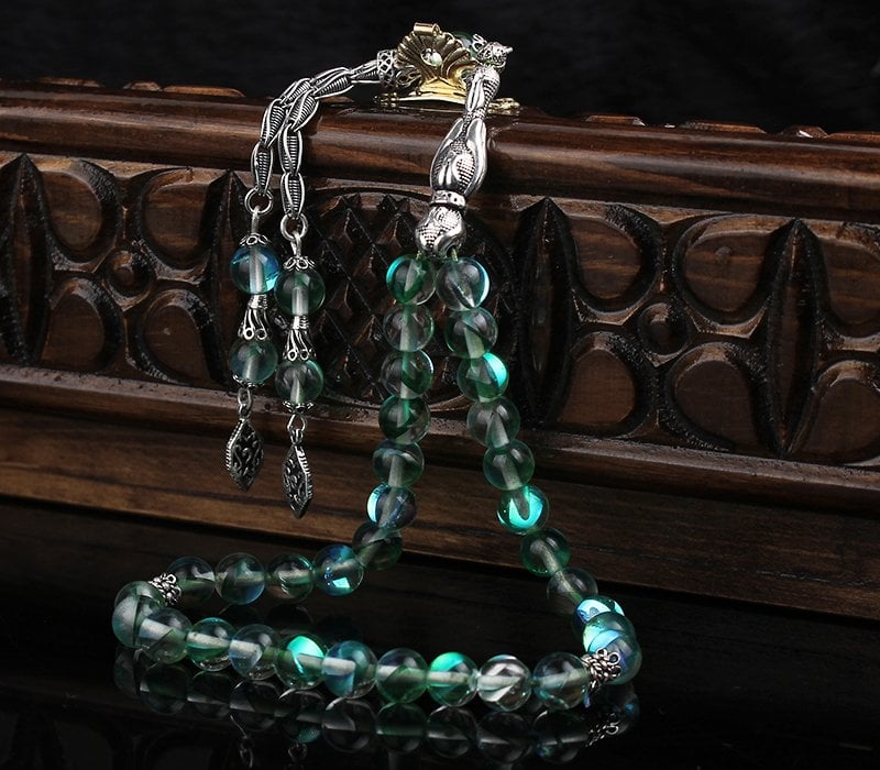 Gümüş Püsküllü Kuvars Taşlı Tesbih