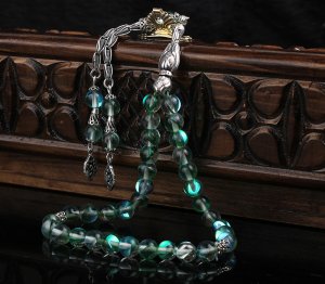 Gümüş Püsküllü Kuvars Taşlı Tesbih