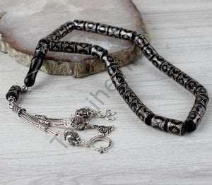 Gümüş İşleme ve Püsküllü Kesme Oltu Tesbih