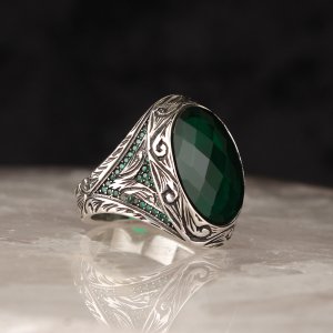Zirkon Taşlı 925 Ayar Gümüş Erkek Gümüş Yüzük