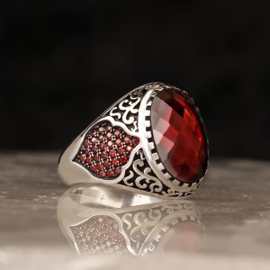Zirkon Taşlı 925 Ayar Gümüş Erkek Yüzük