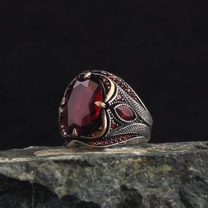 Markiz Zirkon Taşlı 925 Ayar Gümüş Erkek Yüzük