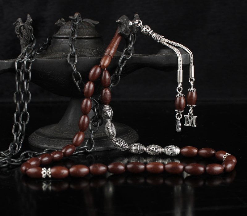 Gümüş İsim Yazılı Gümüş Püsküllü Kuka Tesbih