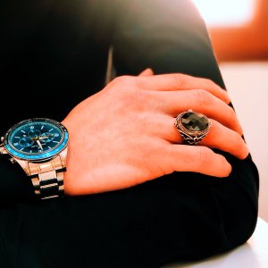Zirkon Taşlı Rodaj Kaplama 925 Ayar Gümüş Erkek Yüzük