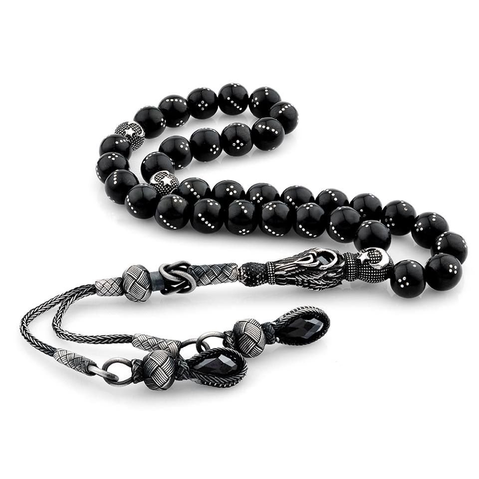 Özel Gümüş İmameli Oltu Taşı Tesbih