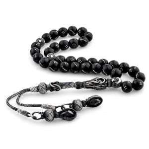 Özel Gümüş İmameli Oltu Taşı Tesbih