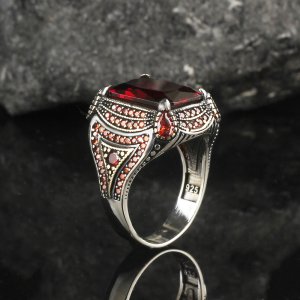 Zirkon Taşlı 925 Ayar Gümüş Erkek Yüzük