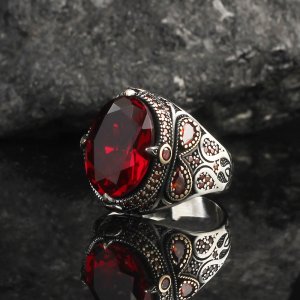 Zirkon Taşlı 925 Ayar Gümüş Erkek Yüzük