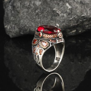 Zirkon Taşlı 925 Ayar Gümüş Erkek Yüzük