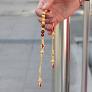 Gümüş Kazaz Püskül ve İsimli Kehribar Zaza Tesbih